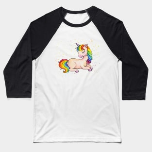 Sleeping Rainbow Unicorn Baseball T-Shirt